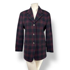Vintage DKNY Plaid Structured Single Breasted Sport Coat 2 Dark Academia Jacket